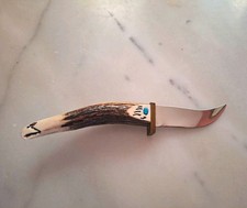 Ted Miller Custom Handcrafted Knife Stag/Antler Handle Fixed Curved Blade picture
