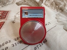 1962 Rare Red Transistor Radio MOTOROLA  X14R Round speaker Grille Tested works picture