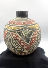 Beautiful Vintage Handmade Aztec Terracotta Vase picture