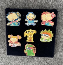 RARE VINTAGE WINCRAFT RUGRATS TELEVISION NICKELODEON ANIMATED CARTOON 7 PIN SET picture