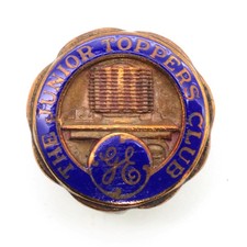 RARE GE General Electric JUNIOR Toppers Club Pin Pinback Family Award 1930's VTG picture