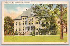 Davis Hall RI State College Kingston 1938 Linen Postcard Colourpicture picture