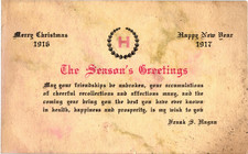 1916–1917 Antique Christmas Greeting Card Seasons Greetings Text picture