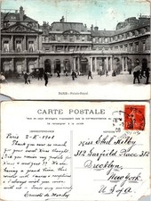 Postcard of Palais-Royal in Paris with  Postmark picture