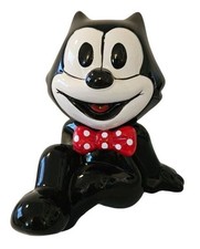 Vintage 1989 Felix The Cat Ceramic Coin Bank Applause Three Cheers 26542 Recline picture