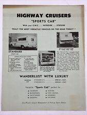 1969 HIGHWAY CRUISERS SPORTS CAB Pickup Truck Sports Bodies Camper RV Brochure picture