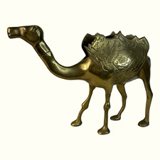 Vintage Large Brass Camel Letter Mail Holder 12” x 9” picture