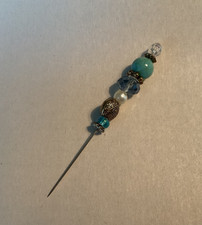VINTAGE HATPIN GOLD TRIM AND RHINESTONES picture