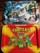 Pair - Ninja Turtles & The Real Ghost Busters TV Tray - 1984, 1986, 1988 picture