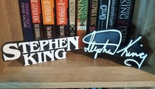 Stephen King Book Shelf Sign & 3D Printed Autograph Fan Gift Wall Desk Art picture
