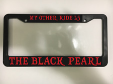 For Pirates of The Caribbean Fans Black Pearl Car License Plate Frame NEW picture
