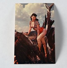Bettie Page Vintage In a Tree Pin Up Sexy Unused Postcard - picture