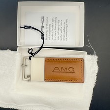 OEM Mercedes AMG Retro 45th Anniversary Cognac Leather Key Ring B66959973 picture