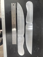 Bulk Lot 2pc Selenite Knife Sword Crystal Cord Cutting Ritual Ceremony Cleansing picture