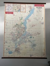 Peoria, IL  1996 Hanging Wall Map 46” X 60” Universal Map picture