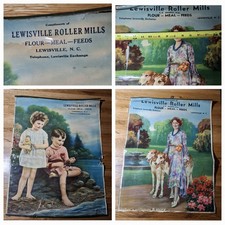 1920s Lot  LARGE LEWISVILLE NC ROLLER MILL POSTERS FLOUR MEAL FEEDS ADVERTISING picture