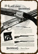 1954 BROWNING Superposed II & Automatic Shotgun DECORATIVE REPLICA METAL SIGN picture