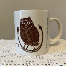 Vintage 1978 Taylor & Ng La Chouette Owl Mug Brown Japan San Francisco picture