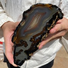 4.4lb Natural Lace Banded Agate Quartz Crystal Rough mineral specimens,Brazil picture