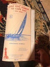 Vintage 1964 Nautical Chart Folder Little Egg Harbor to Cape May NJ 1st Ed picture