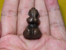Thai Khmer Copper Phra Pidta Closed Eye Buddha Miniature Amulet Statue (y10) picture