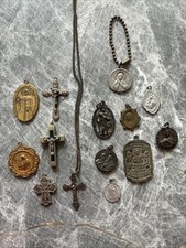 antique religious medals lot picture