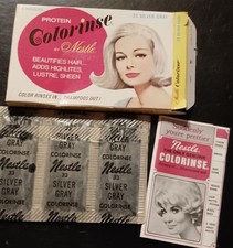 Vtg 1960s Nestlé Protein Colorinse 33 Silver Gray Hair Color Rinse NOS Complete picture