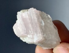129 Cts Pink Tourmaline Crystal Specimen With Quartz From Afghanistan. picture