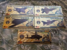 5pc USA Military Fighter Jets 24k Gold Foil Plated Collectible Novelty Banknotes picture