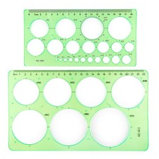 2Pcs Circle Template for Drawing Drafting Geometric Circle Ruler for Painting... picture