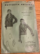 RARE 1920s pattern CUT Butterick 4708 Wm jacket sz old sz16/new sz8, Complete picture