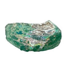 Ancient Roman Glass Shard Emerald Green Iridescent Archaeological Fragment picture