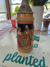 Vintage Gerz Beer Stein with Pewter Lid West Germany Large 9 1/2