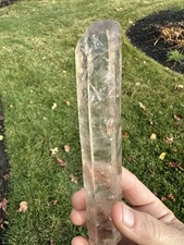 NATURAL CITRINE CRYSTAL SINGLE POINT, MANSA DISTRICT ZAMBIA-LARGE-18CM picture