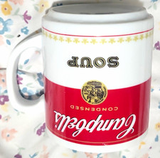 Campbell's Condensed Soup Advertising Mug Cup Corning Glass Works White Red picture
