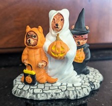Vintage Schmid Gordon Fraser Halloween Bears Trick Or Treat Ghost Devil Witch picture
