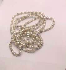 Vintage Baroque Freshwater white and gray pearl necklace 34 inch length picture
