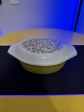 Vintage Pyrex Verde Olive Green Oval Casserole Baking Dish, 1.5 QT w/lid #043 picture