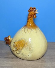 Adorable Handmade Studio Art Ceramic Chubby Chicken picture