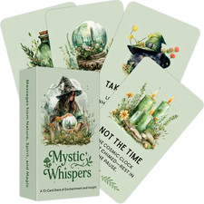 Mystic Whispers Oracle Deck 72 Card Watercolor Tarot Guidance Divination Gift picture