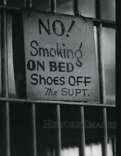 1966 Press Photo Sign on bars in Houston Prison Farm 