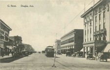 C1910 Douglas Arizona C St, autos Trolley occupation Albertype Postcard 25-8824 picture
