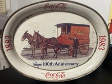 Vintage 1983 Kroger 100th Anniversary Commemorative Coca-Cola Metal Tray picture