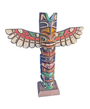Vintage Northwest Coast Native American Wood Totem Pole - by Ray Williams Nootka picture