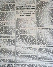 REINHOLD KRAUSE Anti-Semitism Speech on Christianity Jews Jewish 1933 Newspaper picture