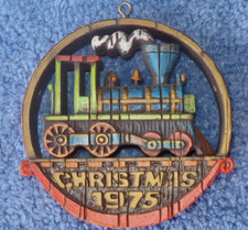 1975 HALLMARK DATED NOSTALGIA LOCOMOTIVE CHRISTMAS ORNAMENT - picture