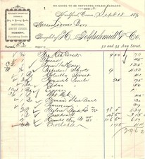 1890 Hartford CT H. Goldschmidt & Co. dry goods billhead picture