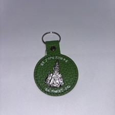 VTG St Jude Thaddeus Shrine Baltimore MD Souvenir Green Catholic Keychain M22 picture