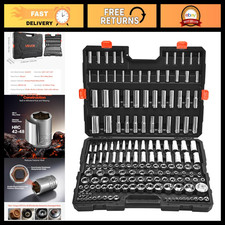 VEVOR Socket Set, 163 Pieces, 3/8 & 1/4 & 1/2 inch Drive Socket Tool Set, SAE an picture