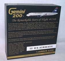 GEMINI G2USA183 1:200 US AIRWAYS AIRBUS A320 FLIGHT 1549 DIECAST DESK MODEL MIB picture